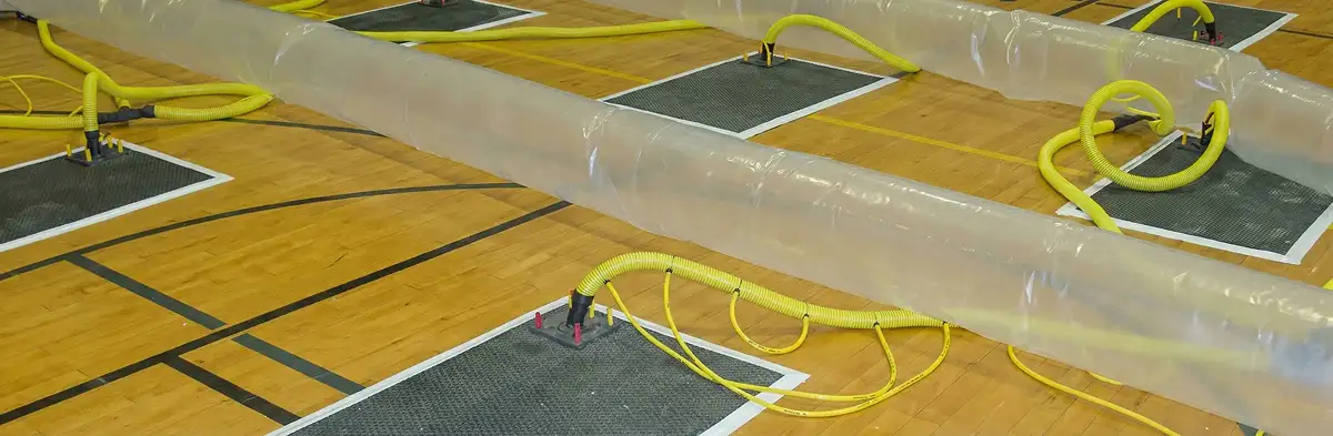 water clean up drying system set up to remove moisture and prevent further damage in Bradenton, FL